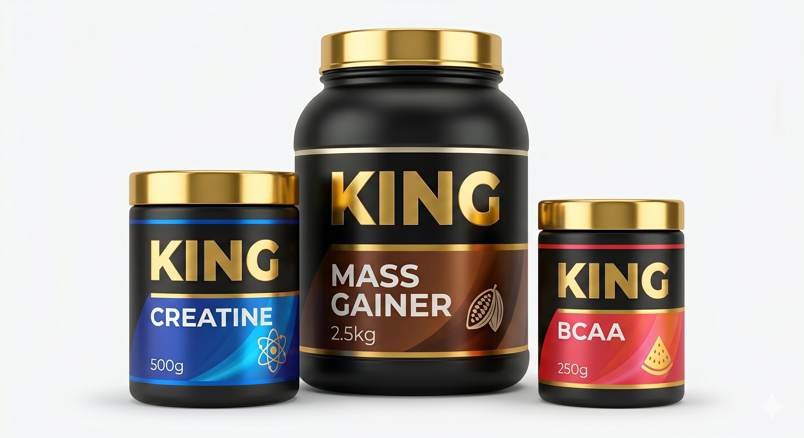 KING Mass Stack — Mass Gainer + Creatine + BCAA
